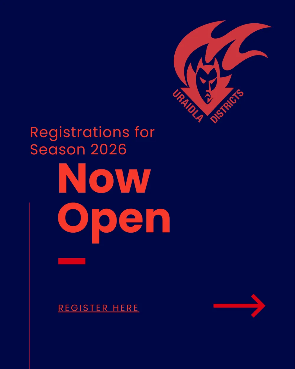 Register Now for Season 2026 graphic from the club