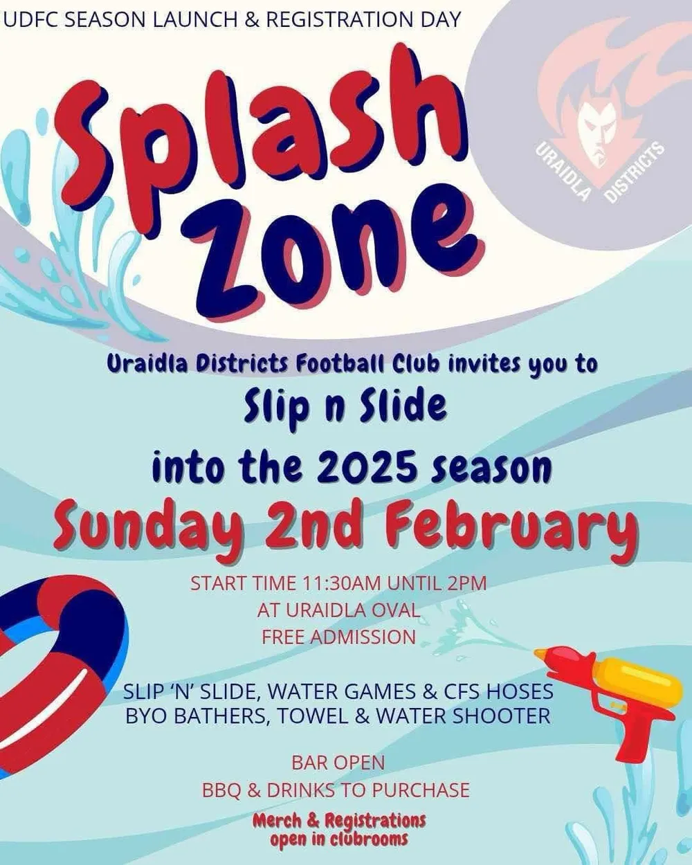 Season Launch Splash Zone graphic from the club